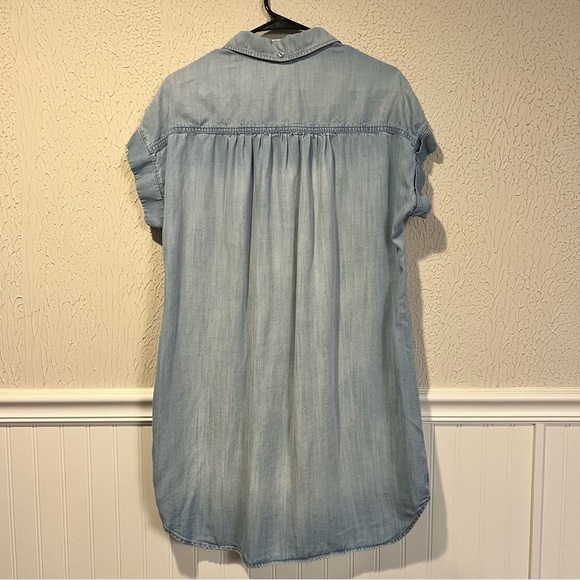 Cloth & Stone Anthropologie Light Blue Chambray Shirt Dress size medium - Picture 4 of 11